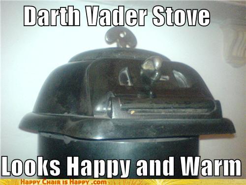 objects with faces-Darth Vader Stove Looks Happy and Warm